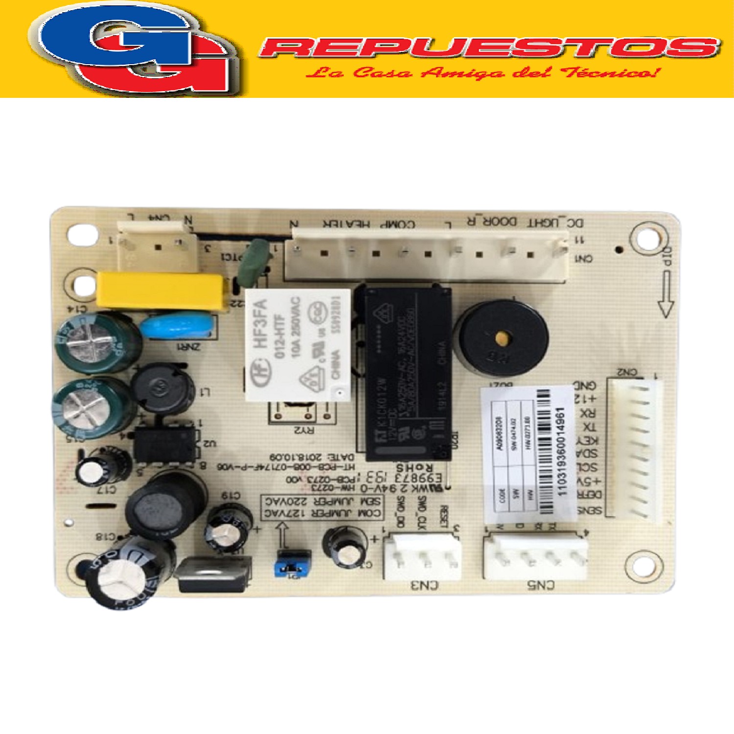 PLAQUETA DE POTENCIA PARA HELADERA ELECTROLUX DF56S - IF55S- (PLACA / UNIDAD DE CONTROL PRINCIPAL) Cod.Origen:
5223353 (ELECTROLUX) A09083208 + Kit 41040872 PLACA DE POTENCIA
Produttore: Frimetal S.A./ A09083208_PLACA POTENCIA
