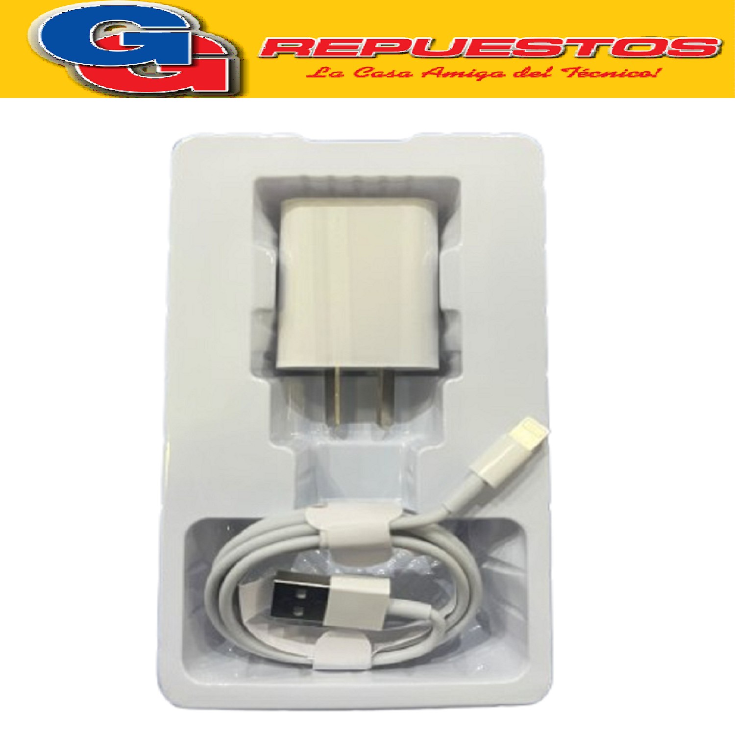 CARGADOR IPHONE CON CABLE CARGA RAPIDA 2A