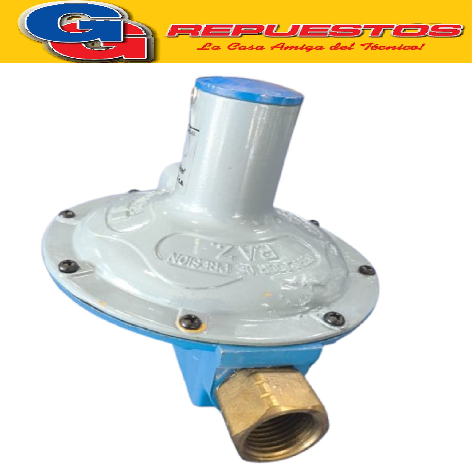 REGULADOR SUPER GAS PAZ 15 MTS³ HORA 300.000 CAL ROSCA SALID A 3/4 TUBO 45