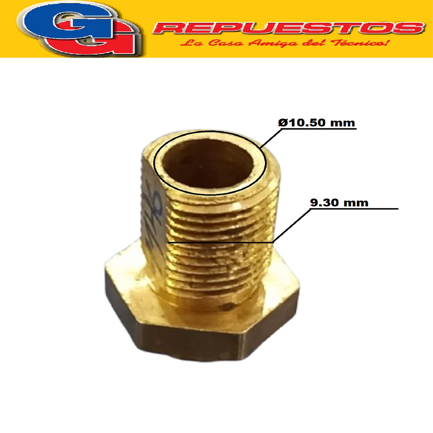 INYECTOR SANSUR QUEMADOR ROSCA 1/8 FRESADA 050 mm