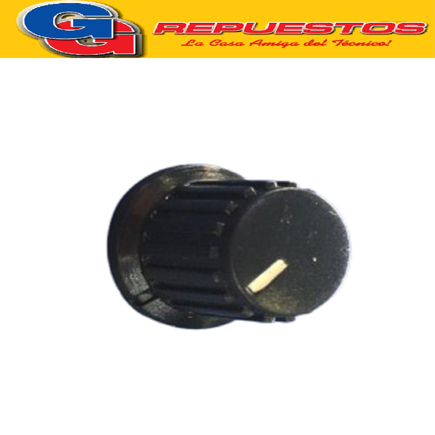 PERILLA NEGRA C/LINEA BLANCA 18X21MM EJE ESTRIADO