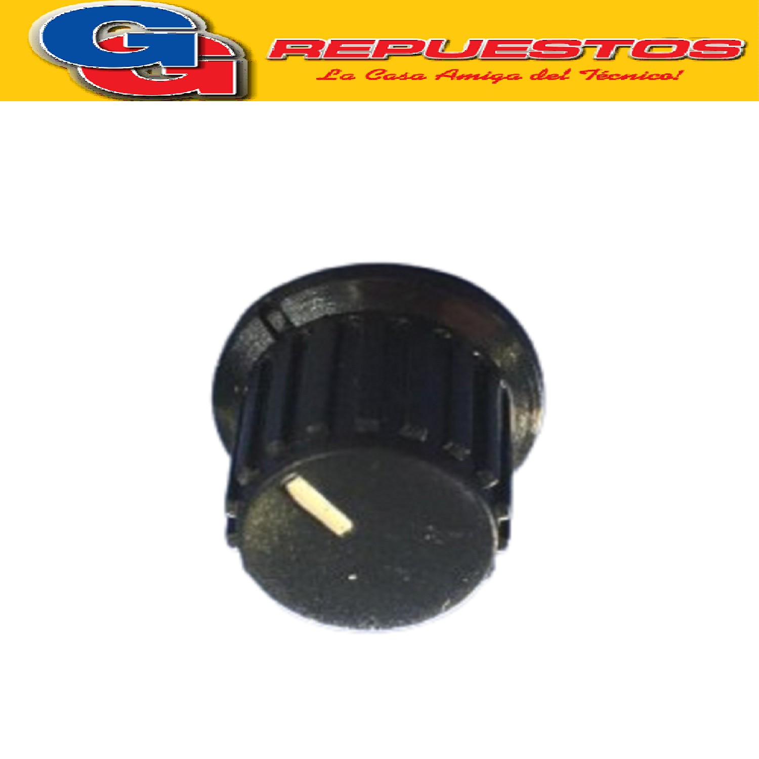 PERILLA NEGRA C/LINEA BLANCA 18X21MM EJE ESTRIADO