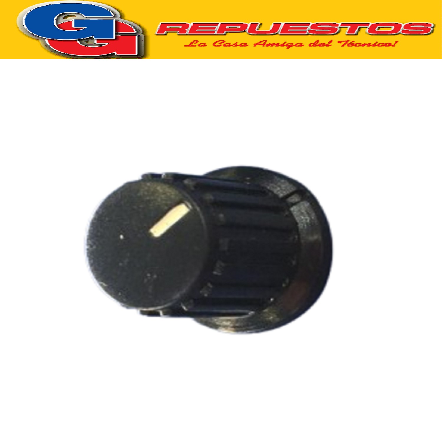 PERILLA NEGRA C/LINEA BLANCA 18X21MM EJE ESTRIADO