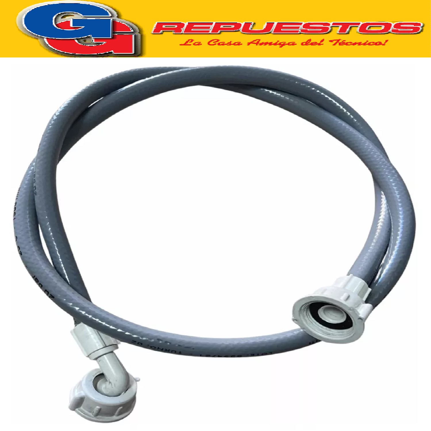 MANGUERA CARGA 1,50 MTS GRIS BRAZIL PARA LAVARROPAS DREAN MA PARA  DREAN MABE- BOSCH- SIEMENS- ARISTON- PATRICK-ESLABON DE LUJO- WHIRLPOOL - MARSHAL- COVENTRY- PATRIOT- DREAN BLUE- DREAN NEXT- ZANELLA- GAFA- ELECTROLUX- AURORA- DIPLOMATIC- WHITE WESTINGHOUSE- KENDAL-DREAN GOLD- CANDY- LOINGVIE- GENESIS