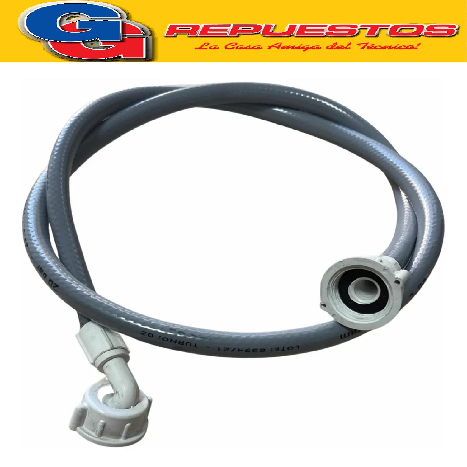 MANGUERA CARGA 2,50 MTS GRIS BRAZIL LAVARROPAS