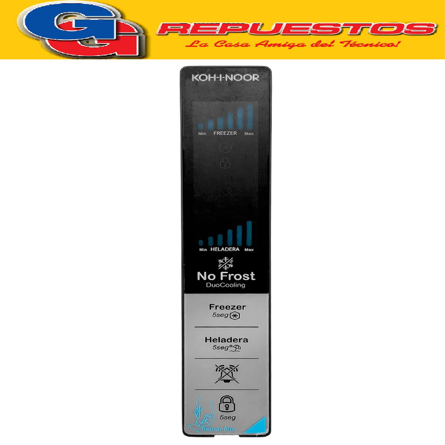 PLACA + DISPLAY PARA HELADERA NO FROST KOHINOOR  KHDF42DI/9  INVERTER KHDA42DI/9	REF.CONG.DUOCOOLING KOHINOOR INVERTER ACERO TK KHD42DI/9 KHDB42DI/9 KHDF42DI/9 PLAQUETA CON PANEL ORIGINAL INVERTER