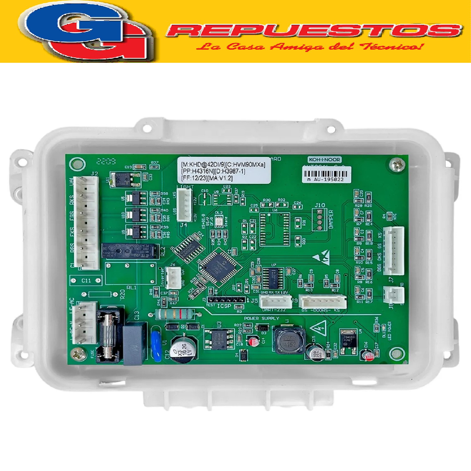 PLACA + DISPLAY PARA HELADERA NO FROST KOHINOOR  KHDF42DI/9  INVERTER KHDA42DI/9	REF.CONG.DUOCOOLING KOHINOOR INVERTER ACERO TK KHD42DI/9 KHDB42DI/9 KHDF42DI/9 PLAQUETA CON PANEL ORIGINAL INVERTER