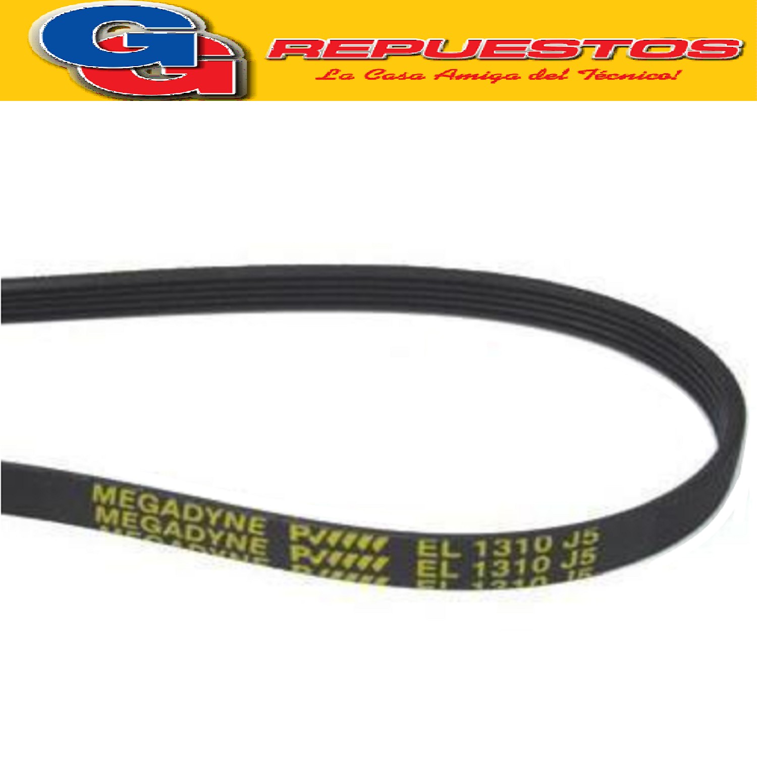 CORREA POLY-V 5PJ - 1310 (ELASTICA) IMPORTADA AWG286- WG284W P-AWG286WP-AWG486- Cod.Origen: 481935818134 (WHIRLPOOL)