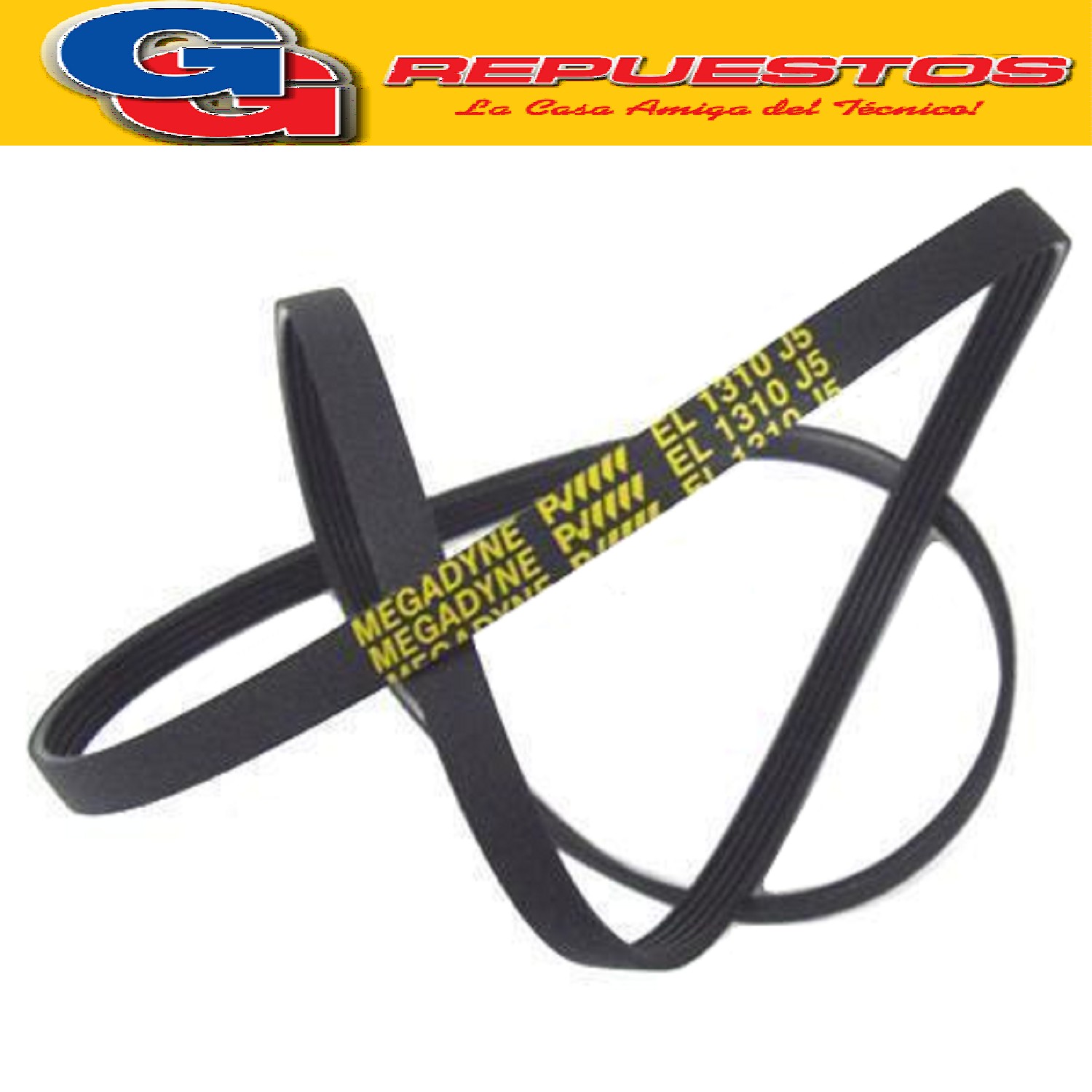 CORREA POLY-V 5PJ - 1310 (ELASTICA) IMPORTADA AWG286- WG284W P-AWG286WP-AWG486- Cod.Origen: 481935818134 (WHIRLPOOL)