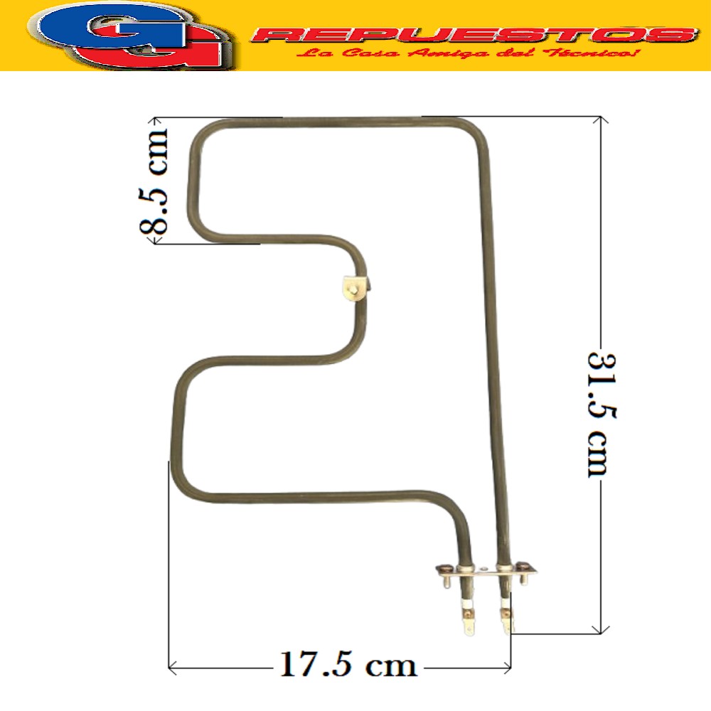 RESISTENCIA HORNO ELECTRICO 220V 1100W CON SOPORTE DE 3 CM   MICROONDAS