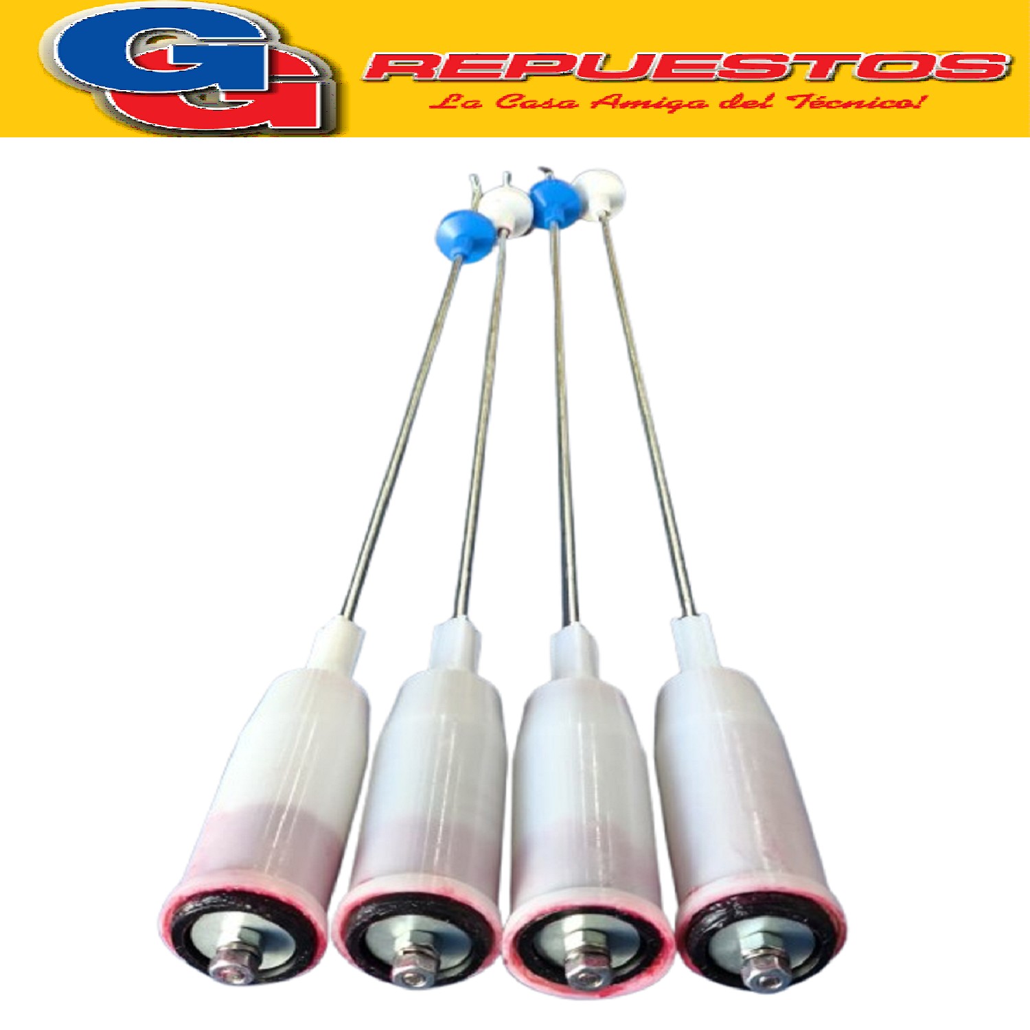 AMORTIGUADOR AJUSTABLE DE 57CM A 65CM ( X4 ) COMPATIBLE CON  LAVARROPAS CARGA SUPERIOR. REGULABLE A ROSCA JUEGO DE 4 AMORTIGUADORES / VARILLA DE SUSPENCION.