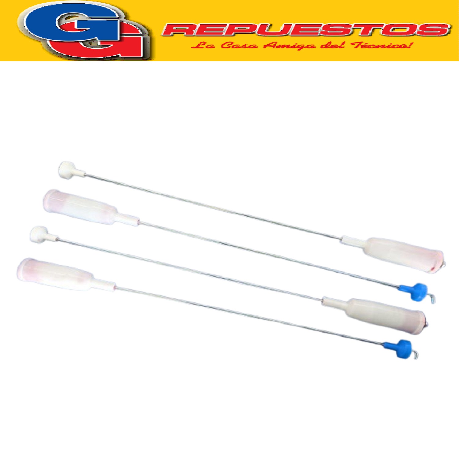 AMORTIGUADOR AJUSTABLE DE 57CM A 65CM ( X4 ) COMPATIBLE CON  LAVARROPAS CARGA SUPERIOR. REGULABLE A ROSCA JUEGO DE 4 AMORTIGUADORES / VARILLA DE SUSPENCION.