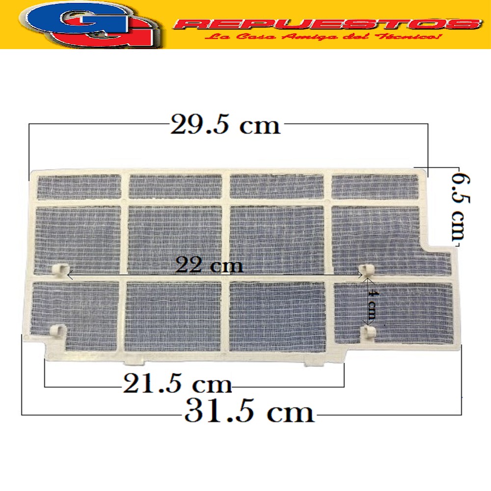 FILTRO SIMPLE AIRE ACONDICIONADO SPLIT 15.5 CM X 31.5