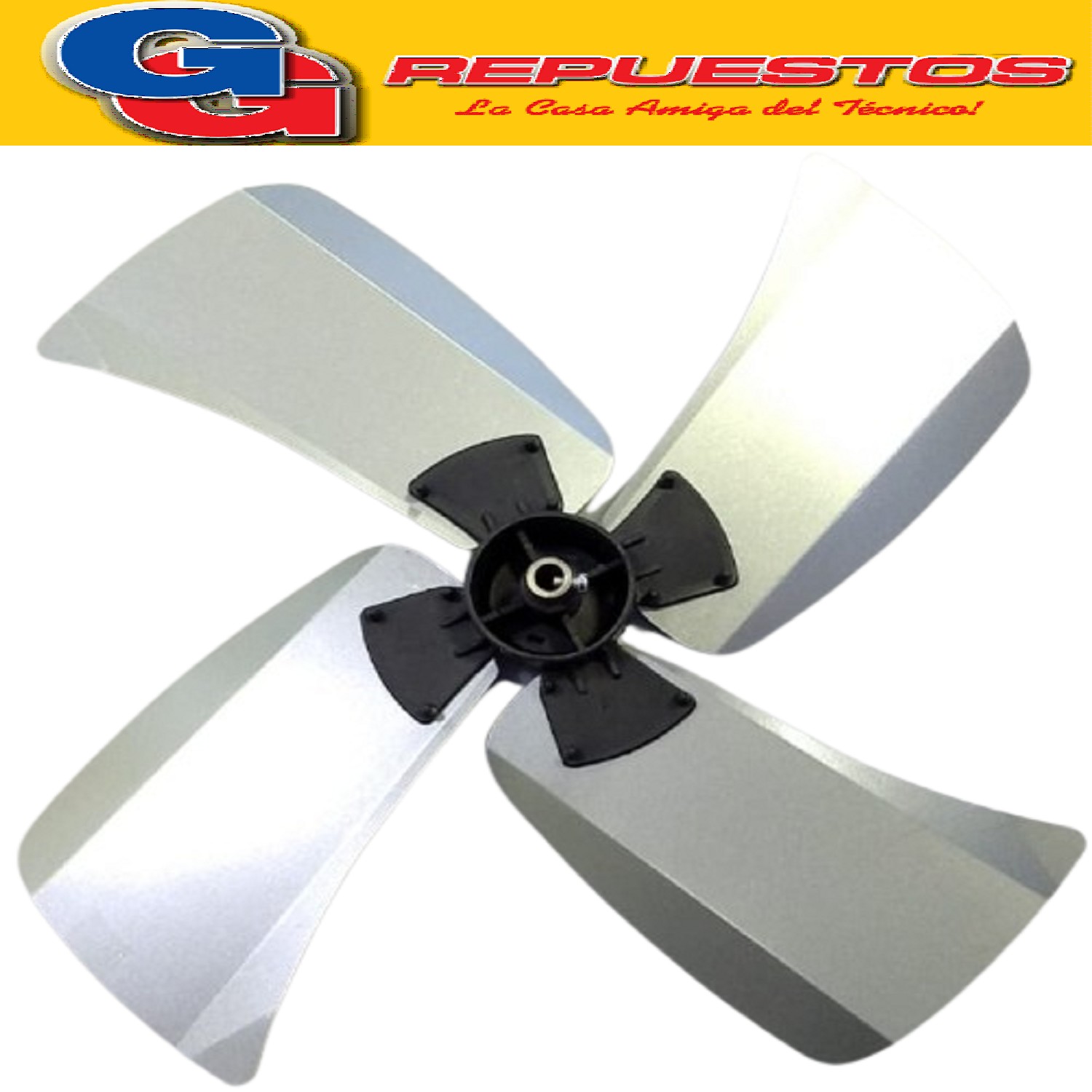 HELICE 20  EJE 12.70 mm VENTILADOR 4 ASPAS METAL CENTRO PLASTICO