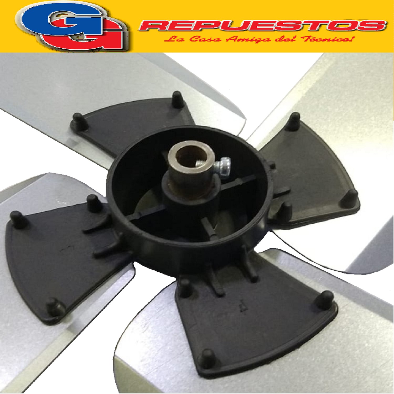 HELICE 20  EJE 12.70 mm VENTILADOR 4 ASPAS METAL CENTRO PLASTICO