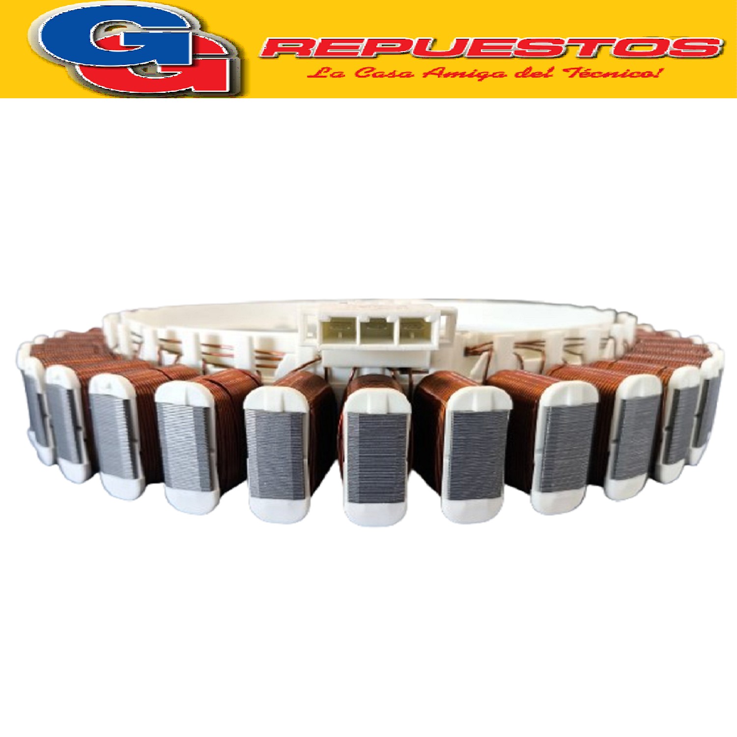 ESTATOR DE MOTOR INVERTER LAVARROPAS LG F1103RDP-F1405RDT- F T1485M2-F1580RD-FH496TDP-WD11DBS6
WD11VBS6-WD15DG6-WD15EGS6-WM10W-WM13EG6-
LAV.LG WD12VCS-WD13VCS-WM8514WE6-WM8514EE6-WM8516WE6-WM8516EE6-WM85WE6
Nota: MOTOR DIRECTDRIVE C/BOBINAS ALTAS/ H24mm de alto LG ORIGINAL (SIN SENSOR HALL)
Altura total con carretel 38mm
Cod.Origen:
AJB73816001-AJB73816024 (LG) STATOR ASSEMBLY