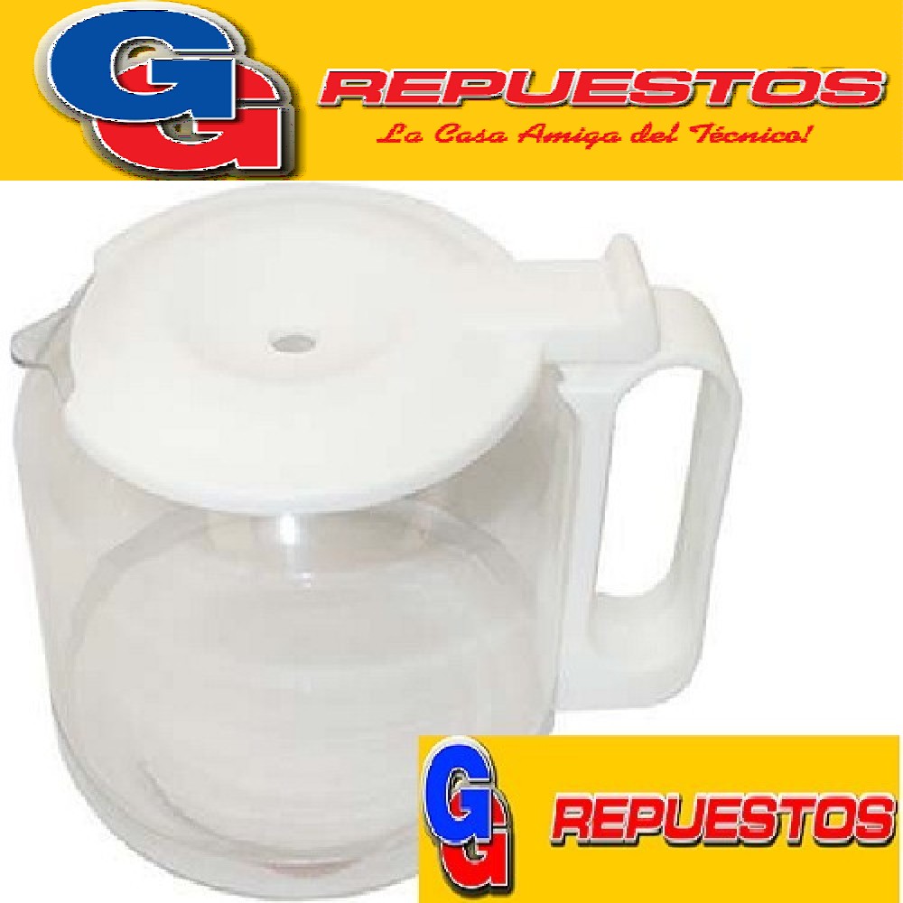JARRA VASO CAFETERA PARA MOULINEX AROMA COMPATIBLE CON  YELMO 1200 BLANCA CON TAPA
