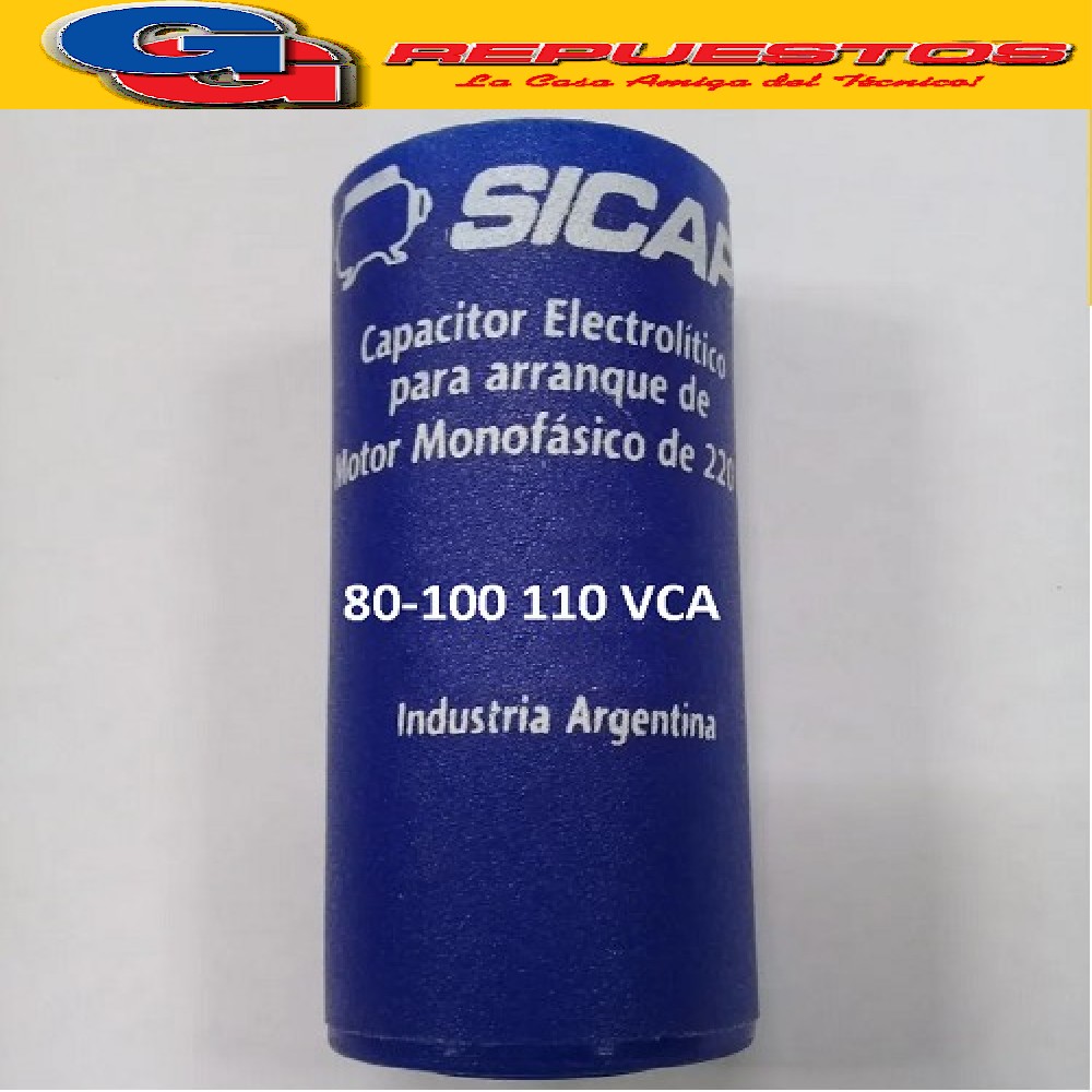 CAPACITOR ARRANQUE SICAP 80-100 110 VCA