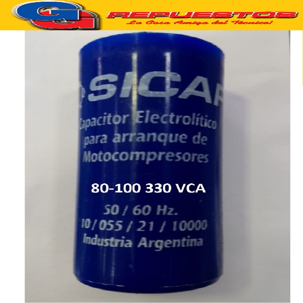 CAPACITOR ARRANQUE SICAP 80-100 330 VCA