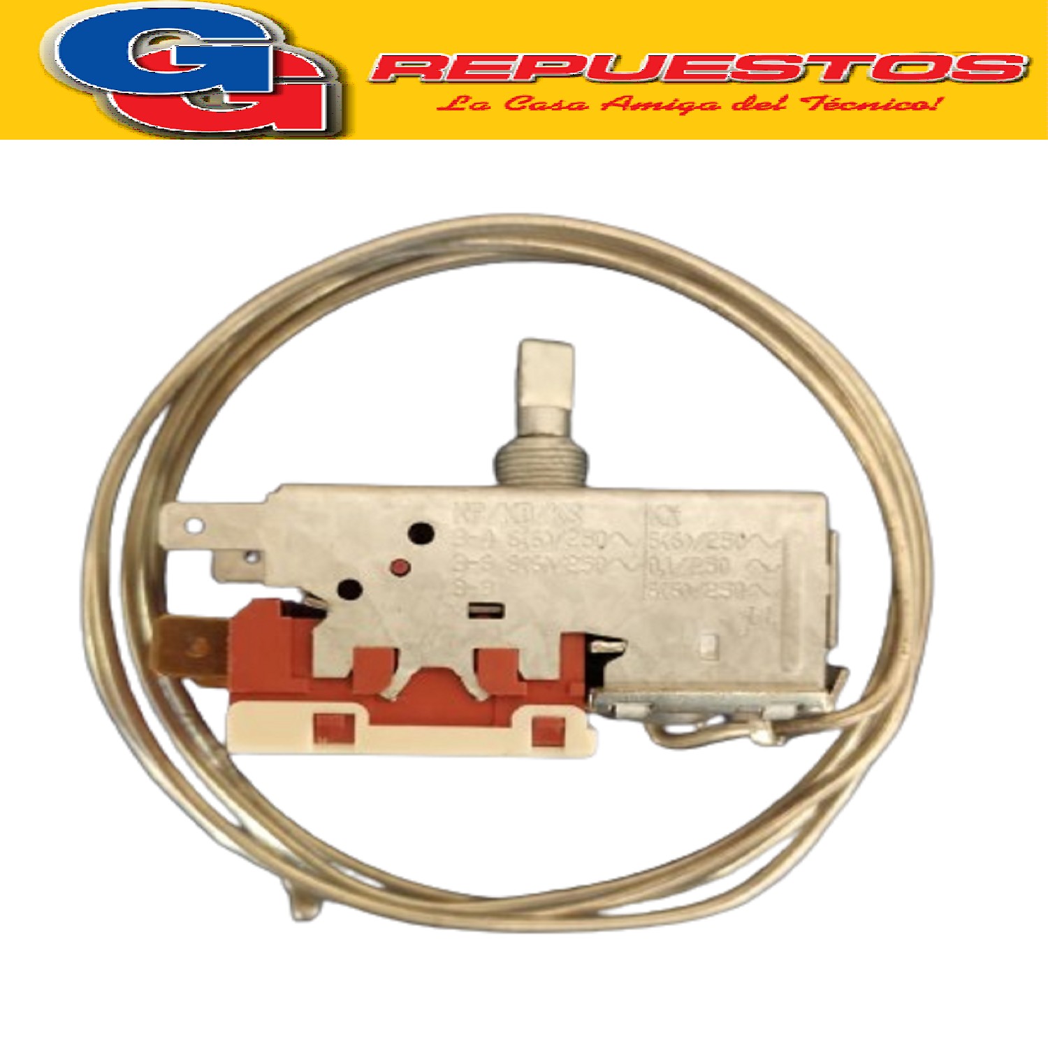 TERMOSTATO HELADERA BlueStar-K59L2590-ARB354/357/338  (+4/-1 6+4-28) 3 CONTACTOS MEDIA CAÑA CAPILAR 1.20 MTS REEMPLAZA AL KDF26.1 DE GAFA HELADERA 2 FRIOS WHIRLPOOL ARB354/Avant-ARB355-ARB357/Avant
-ARB361-ARB389/Avant-ARB390-ARB405-ARB752-ARB760-ARB761-ARB762-ARB769-ARB770-ARB301-ARB781-ARB780-ARB771-ESLABON DE LUJO RD36-RD30
CONEXION: 6 LINEA-  4 COMPRESOR- 3 RESISTENCIA
