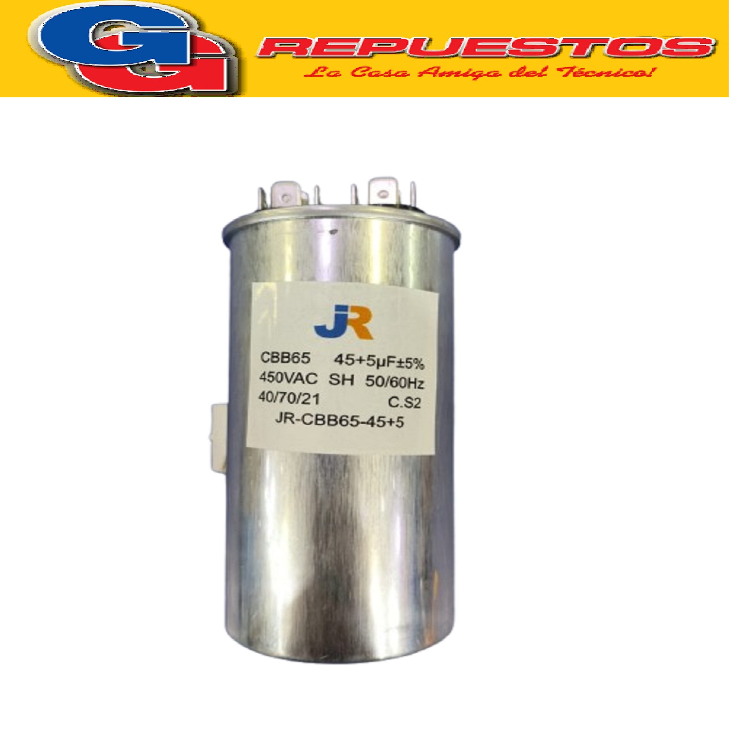 CAPACITOR DUAL DOBLE SICAP 45 + 5 PARA AIRE ACONDICIONADO