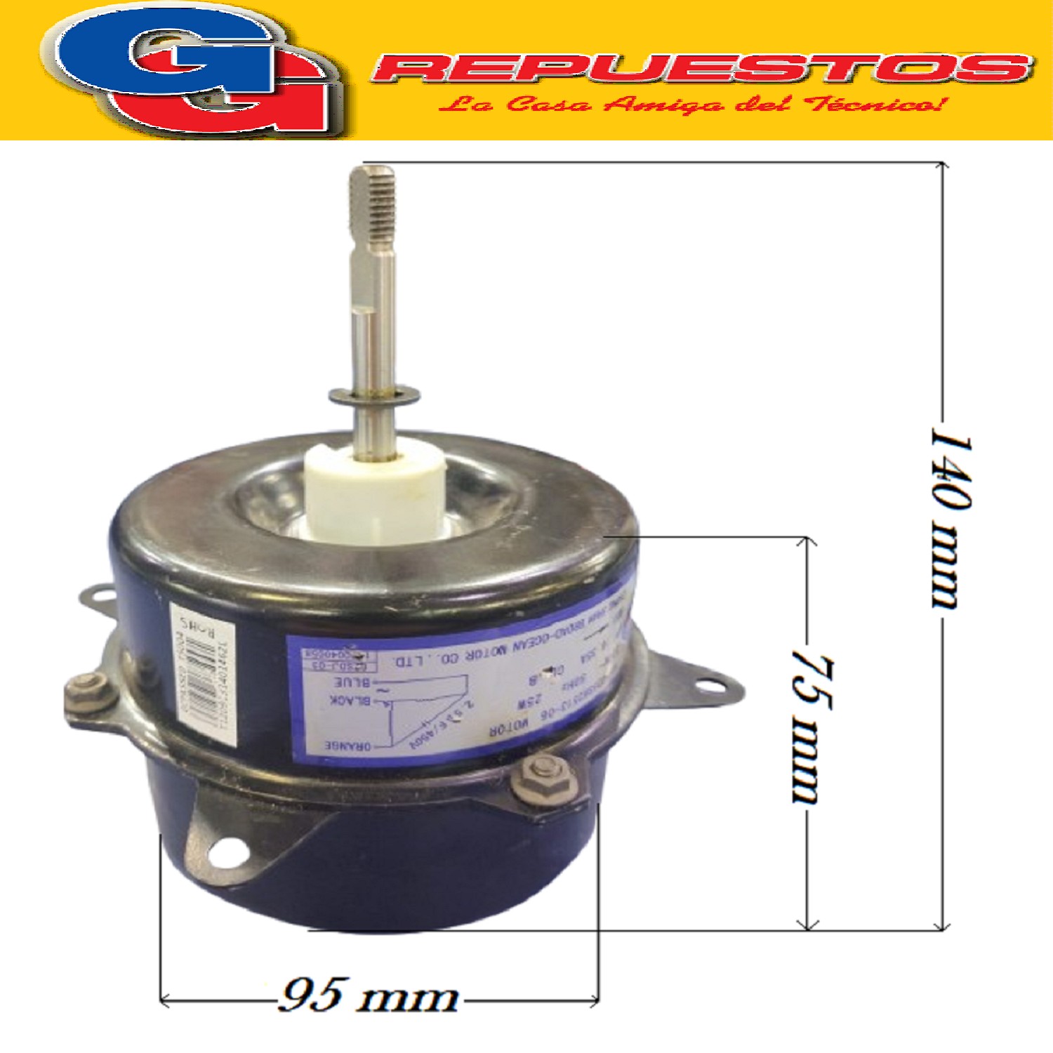 FORZADOR MOTOR CONDENSADOR AIRE ACONDICIONADO SPLIT YDK-025S 62513-06