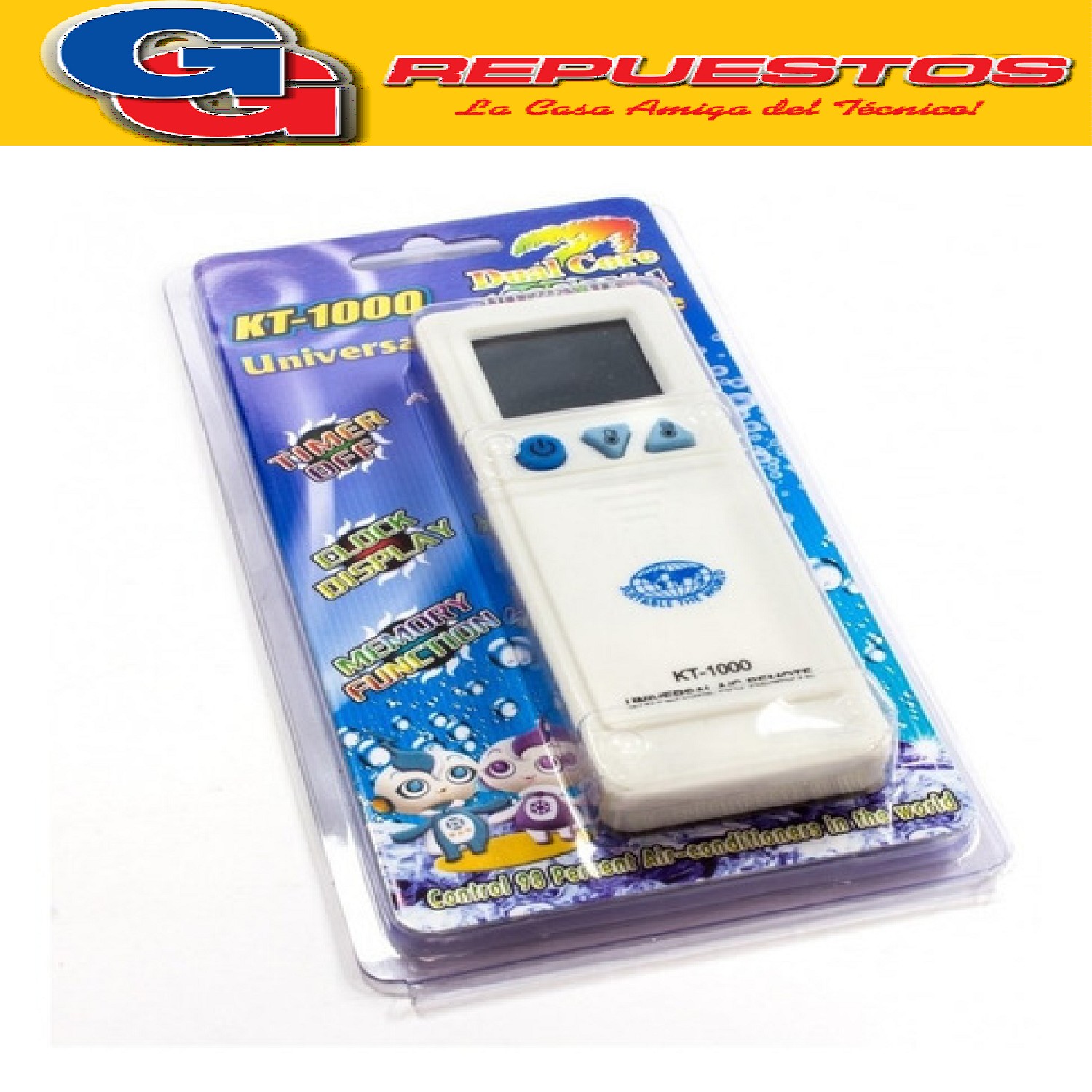 CONTROL REMOTO AIRE ACONDICIONADO KT-1000  UNIVERSAL