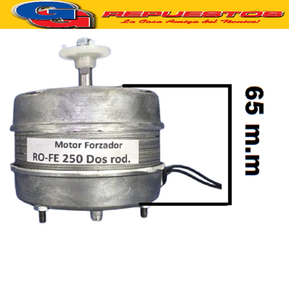 MOTOR FORZADOR REDONDO NACIONAL RO-FE PARA PALA DE 25 CM 250 DOS RODAMIENTOS. F(c/adaptador) c/base