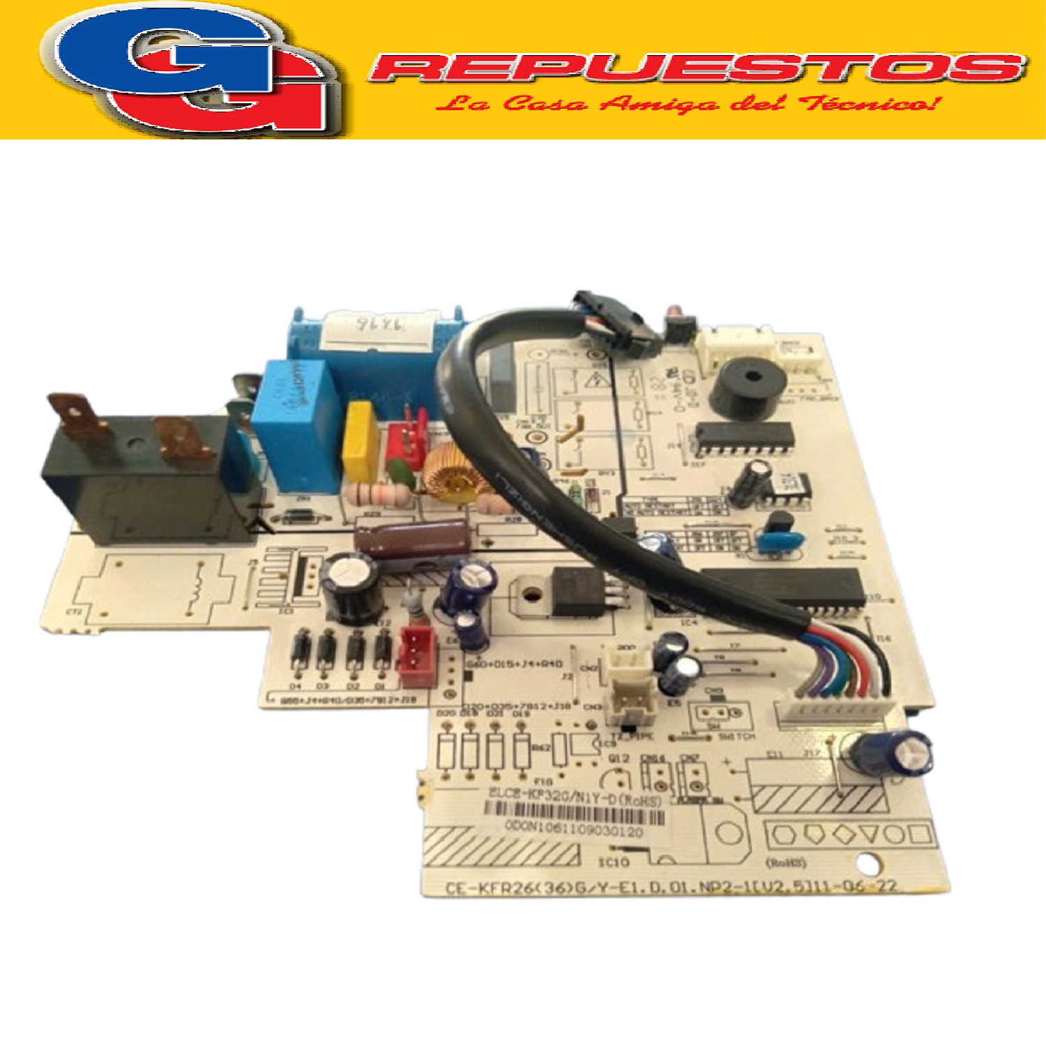 PLAQUETA ORIGINAL AIRE ACONDICIONADO SPLIT PARA ELECTROLUX   (CEKFR 26(36)G/Y-E1 D.01.NP2-1 V2.5) PARA FRIO SOLO