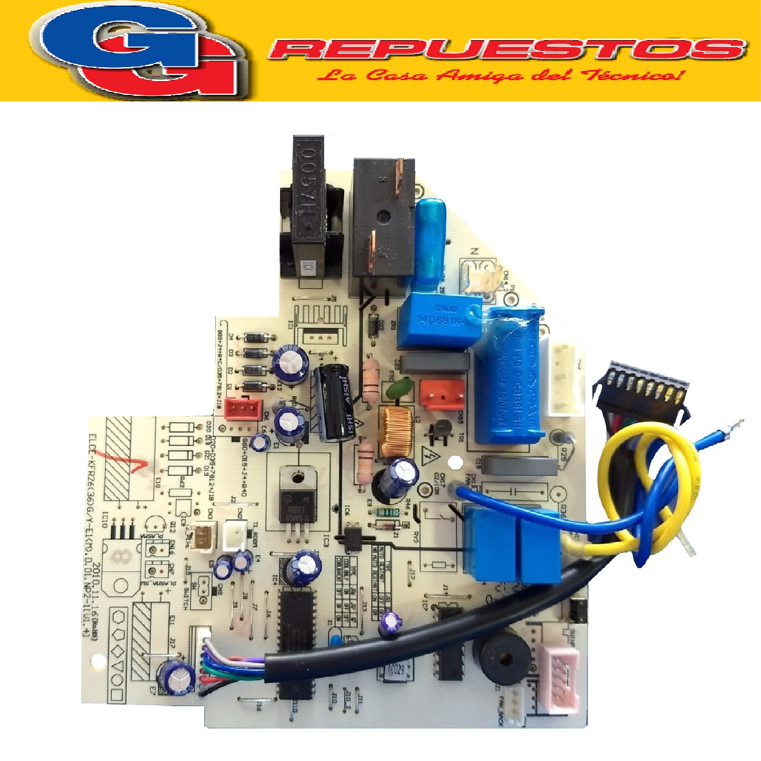 PLAQUETA ORIGINAL AIRE ACONDICIONADO SPLIT PARA ELECTROLUX   (CEKFR 26(36)G/Y-E1 D.01.NP2-1 V2.5) PARA FRIO SOLO