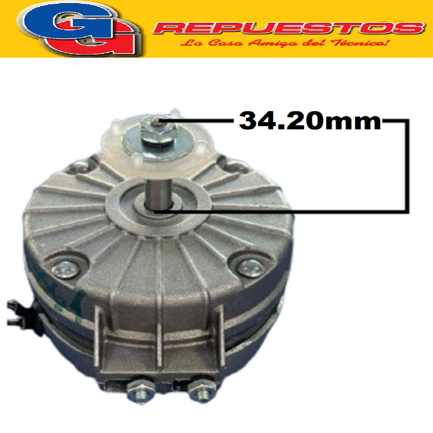 MOTOR FORZADOR REDONDO NACIONAL RO-FE PARA PALA 20 CM CON DO RODAMIENTOS. F (c/adaptador) c/base