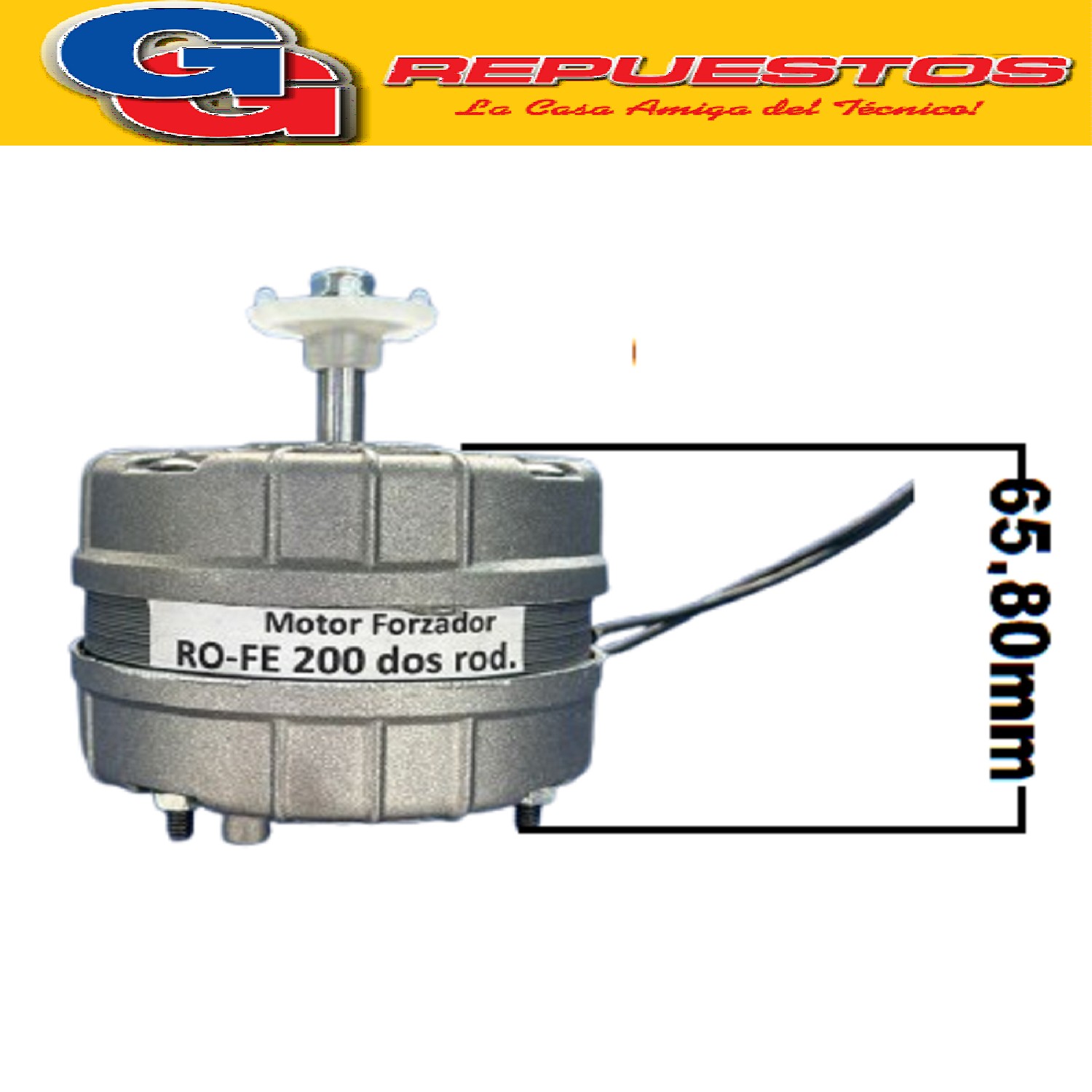 MOTOR FORZADOR REDONDO NACIONAL RO-FE PARA PALA 20 CM CON DO RODAMIENTOS. F (c/adaptador) c/base