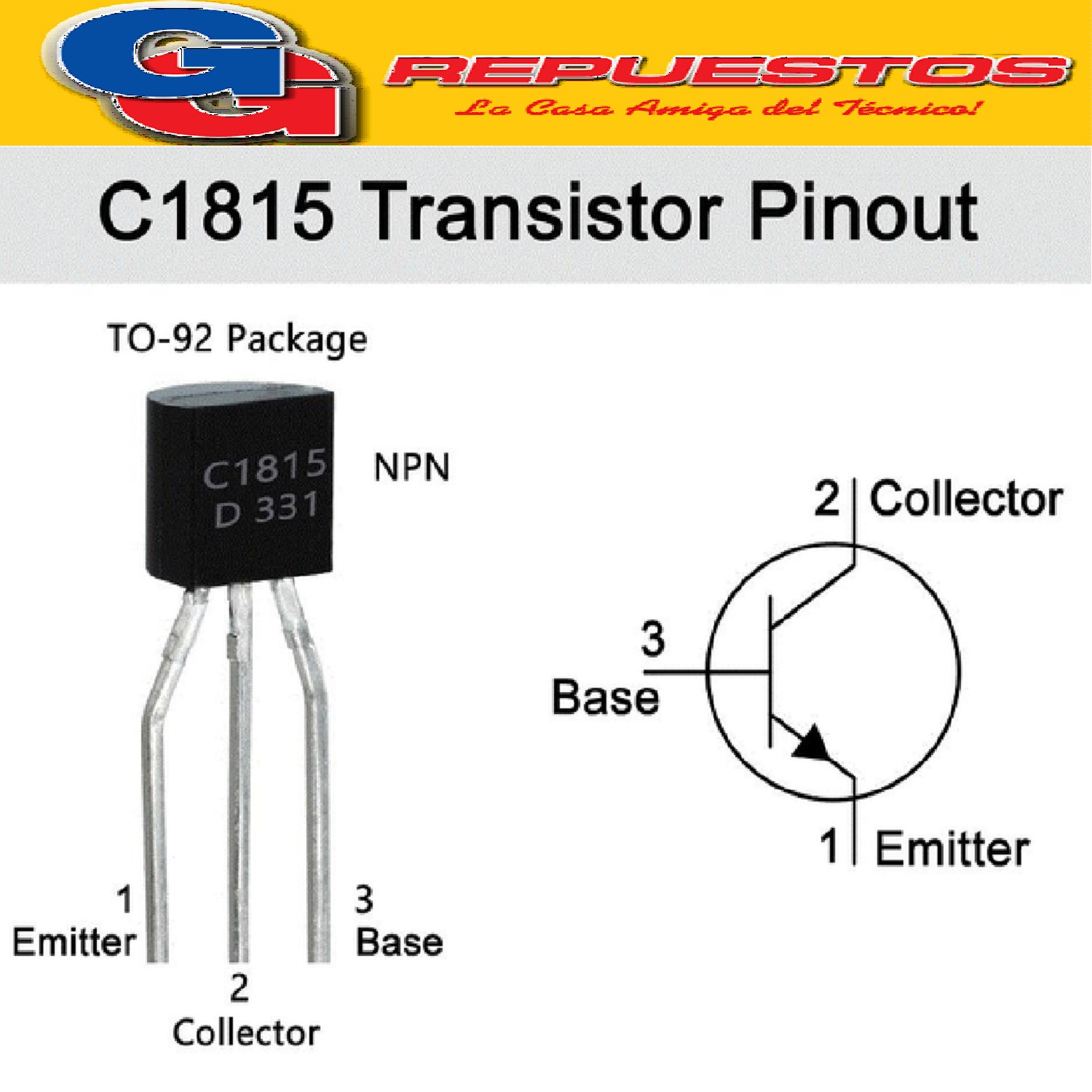 TRANSISTOR NPN 2SC1815 (50V - 50MA - 400MW)