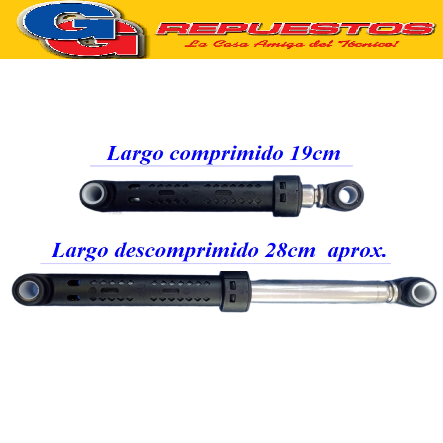 AMORTIGUADOR LARGO 120N PARA LAVARROPAS SAMSUNG  WF1904-1804 -1702 -8650 -8508 adaptable a lavarropas samsung y algunos LG
