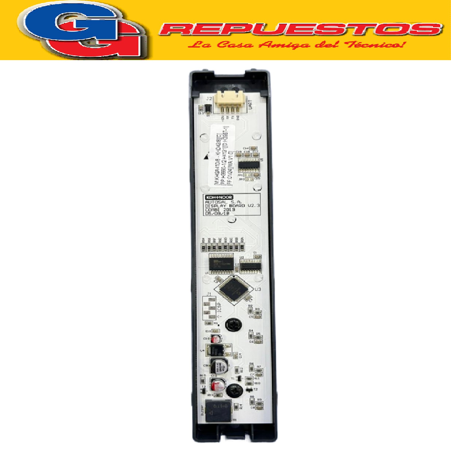 PLACA + DISPLAY PARA HELADERA NO FROST KOHINOOR KHGA41DI/9 O RIGINAL INVERTER  KHGA41DI/9 REF.-CONG.DUO COOLING INVERTER KOHINOOR ACERO KHGF41DI/9 HELADERA COMBI 417LTS NEGRA ACERADA INVERTER, NO F. PLAQUETA CON PANEL PARA HELADERA INVERTER
