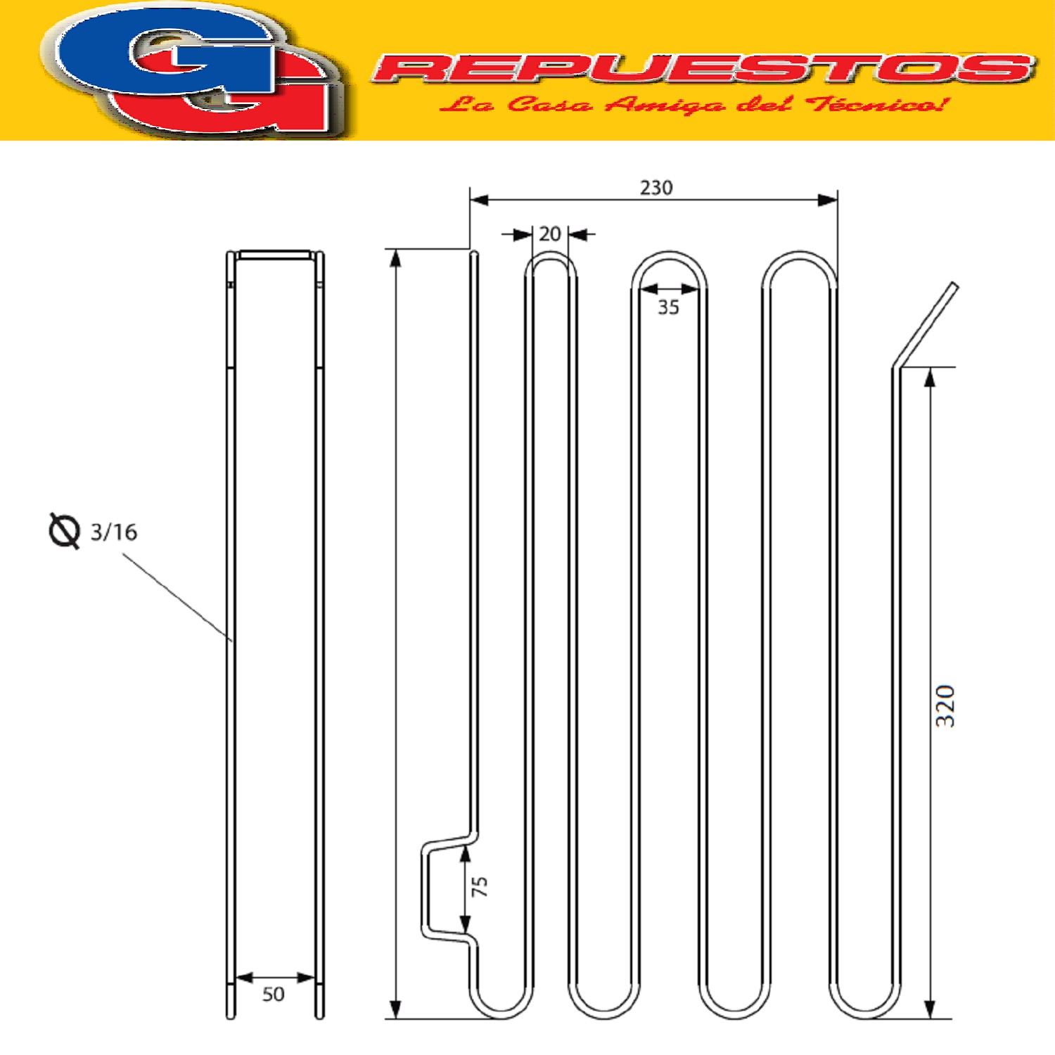 RESISTENCIA ALUMINIO HELADERA NO FROST ELECTROLUX DF48X  DW4 8X  DF43 DF48 DFW58 DF48X DW48X K_64684635_RESISTENCIA DESHIELO EVAPORADOR 220V