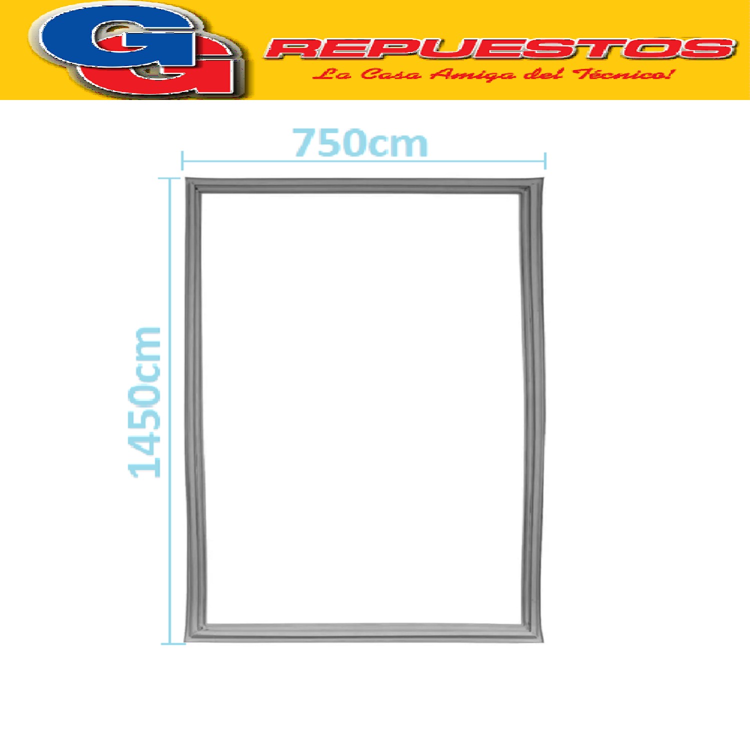BURLETE PARA HELADERA Ang. P/1095 1450 x 750mm. SOFT GRIS A  TORNILLO