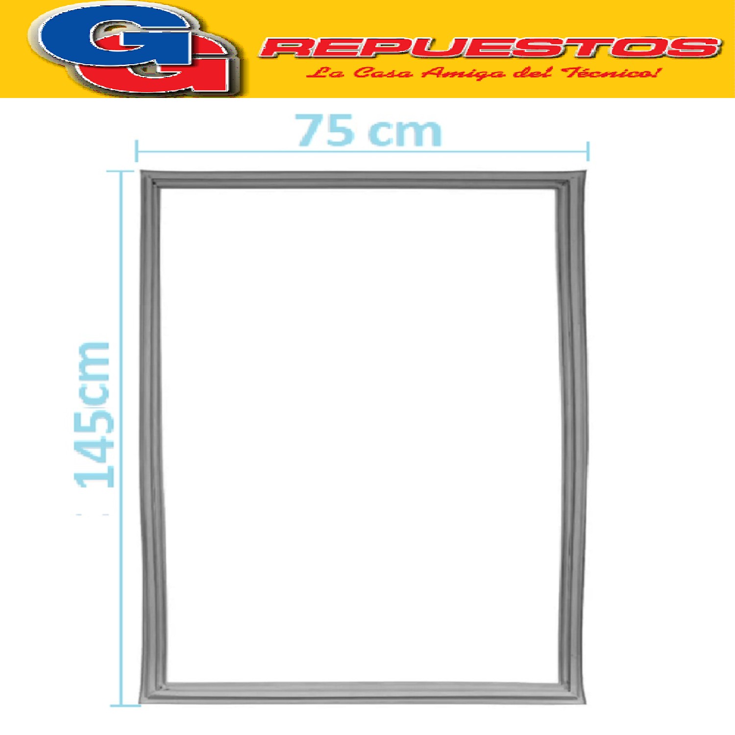BURLETE PARA HELADERA Ang.P/1075 1450 x 750mm. A PRESION     NEGRO
