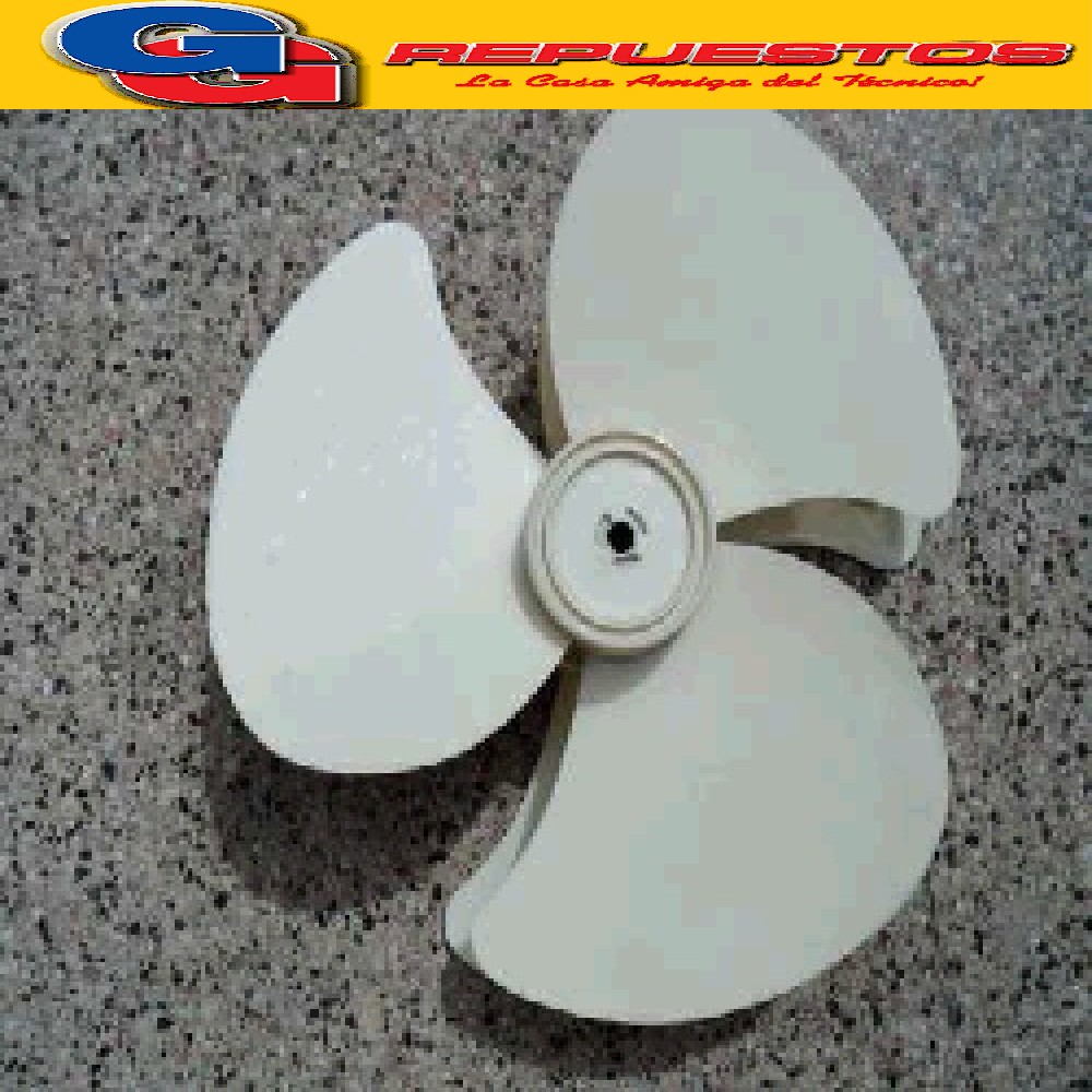 HELICE 16  EJE 10mm. PALA VENTILADOR PVC PUEDE VENIR EN BLAN CO O EN GRIS DEPENDIENDO LA DISPONIBILIDAD