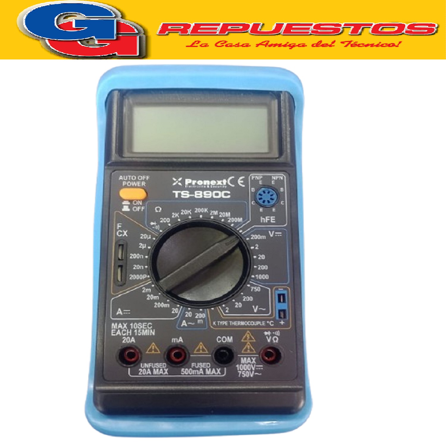 TESTER M890G MIDE CAPACACITORES HASTA 20 uF  Y TEMPERATURA