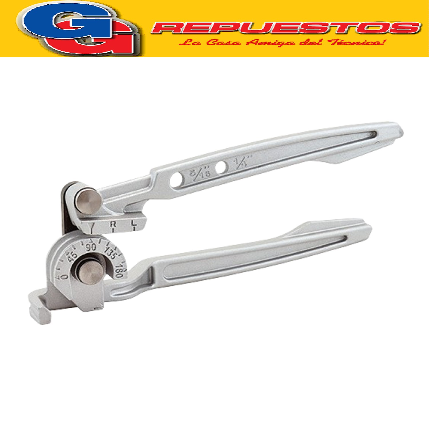 DOBLADORA CAÑO A 180º 1/4 5/16 JR-268A-180 PARA DOBLAR CAÑOS DE BRONCE Y ALUMINIO.