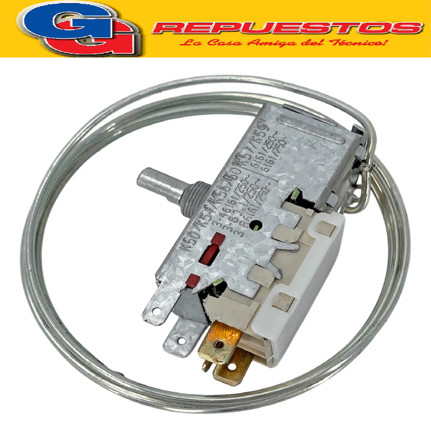 TERMOSTATO VT9 K59-L1102 3 CONTACTOS MEDIA CAÑA CAPILAR 1.2M CON TUERCA Y ACCESORIOS 3 CONTACTOS MEDIA CAÑA C/TUERCA Y ACCESORIOS . K59 (+3.5 -22_-12) HELADERA 2 FRIOS REEMPLAZO 26.1 GAFA 1200mm
