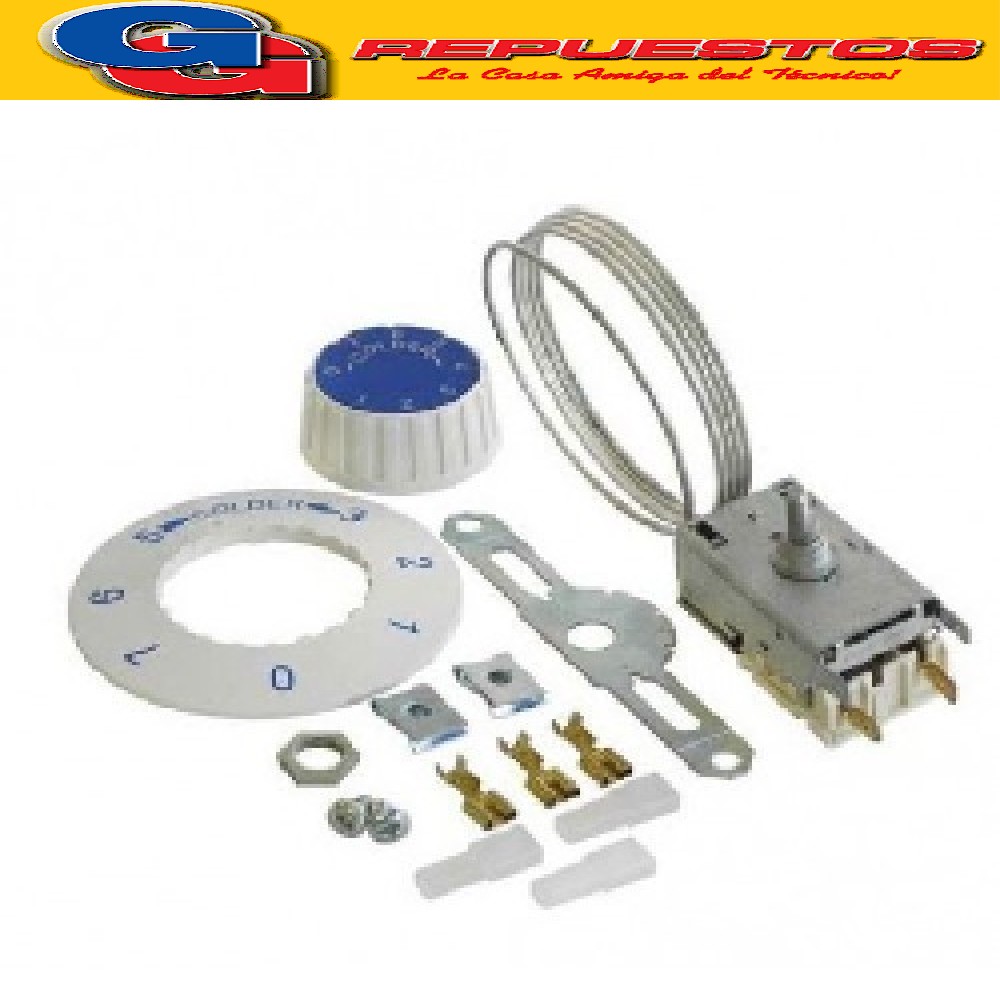 TERMOSTATO VT9 K59-L1102 3 CONTACTOS MEDIA CAÑA CAPILAR 1.2M CON TUERCA Y ACCESORIOS 3 CONTACTOS MEDIA CAÑA C/TUERCA Y ACCESORIOS . K59 (+3.5 -22_-12) HELADERA 2 FRIOS REEMPLAZO 26.1 GAFA 1200mm