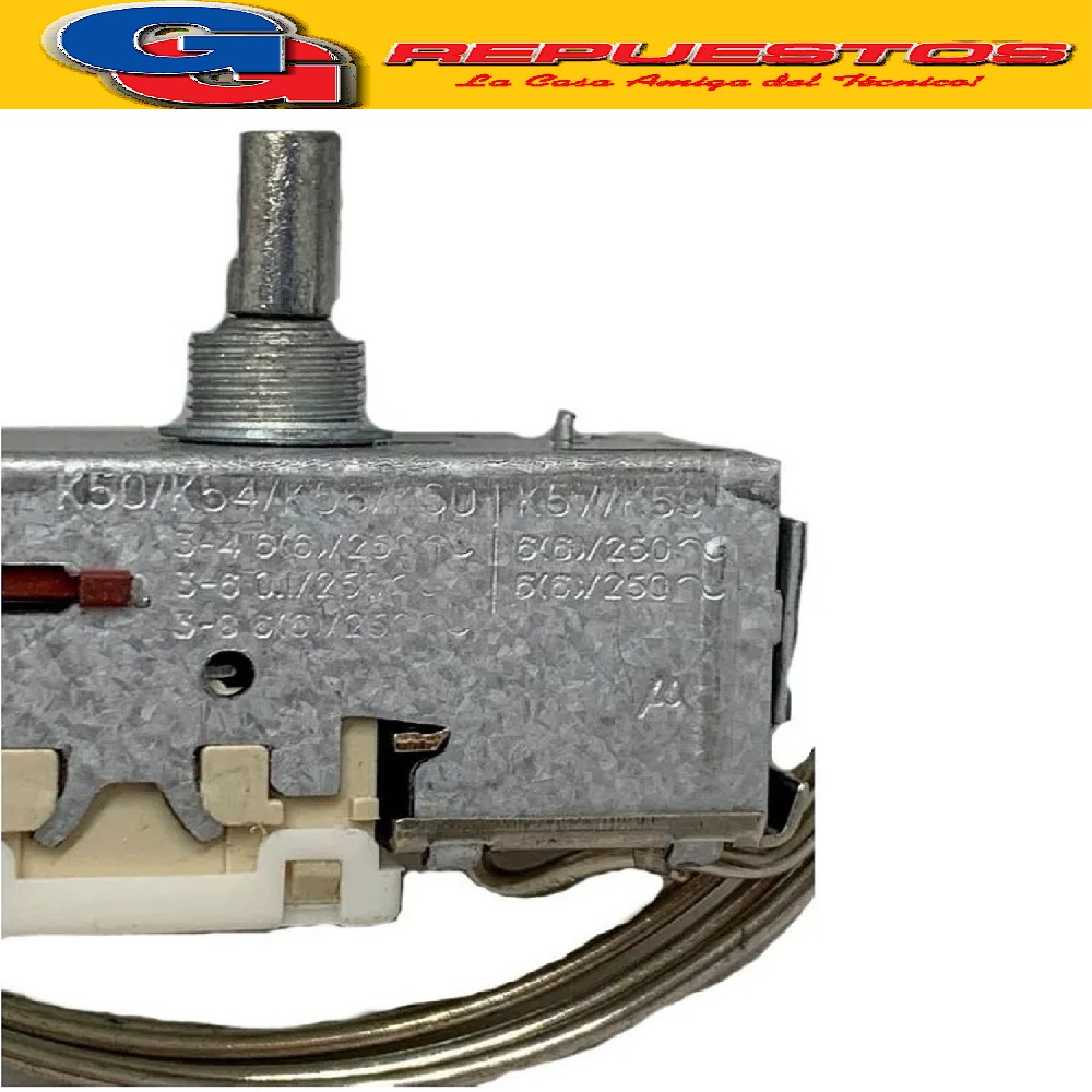 TERMOSTATO VT9 K59-L1102 3 CONTACTOS MEDIA CAÑA CAPILAR 2M C ON TUERCA   Y ACCESORIOS  (+3.5-22_-12) ARB354/Avant-ARB355-ARB357/Avant
-ARB361-ARB389/Avant-ARB390-ARB405-ARB752 ARB760-ARB761-ARB762-ARB769-ARB770-ARB301-ARB781-ARB780-ARB771-RD36-RD30 (K59 ORIG.L2590 bombilla/corto)
WHIRLPOOL ARB420Avant/Comby-ARB421-ARB412-ARB411-ARB791-ARB790 2000mm
P/ REFRIGERADOR (c/perilla selectora) gafa 26.1
CONEXION: 6 LINEA-  4 COMPRESOR- 3 RESISTENCIA