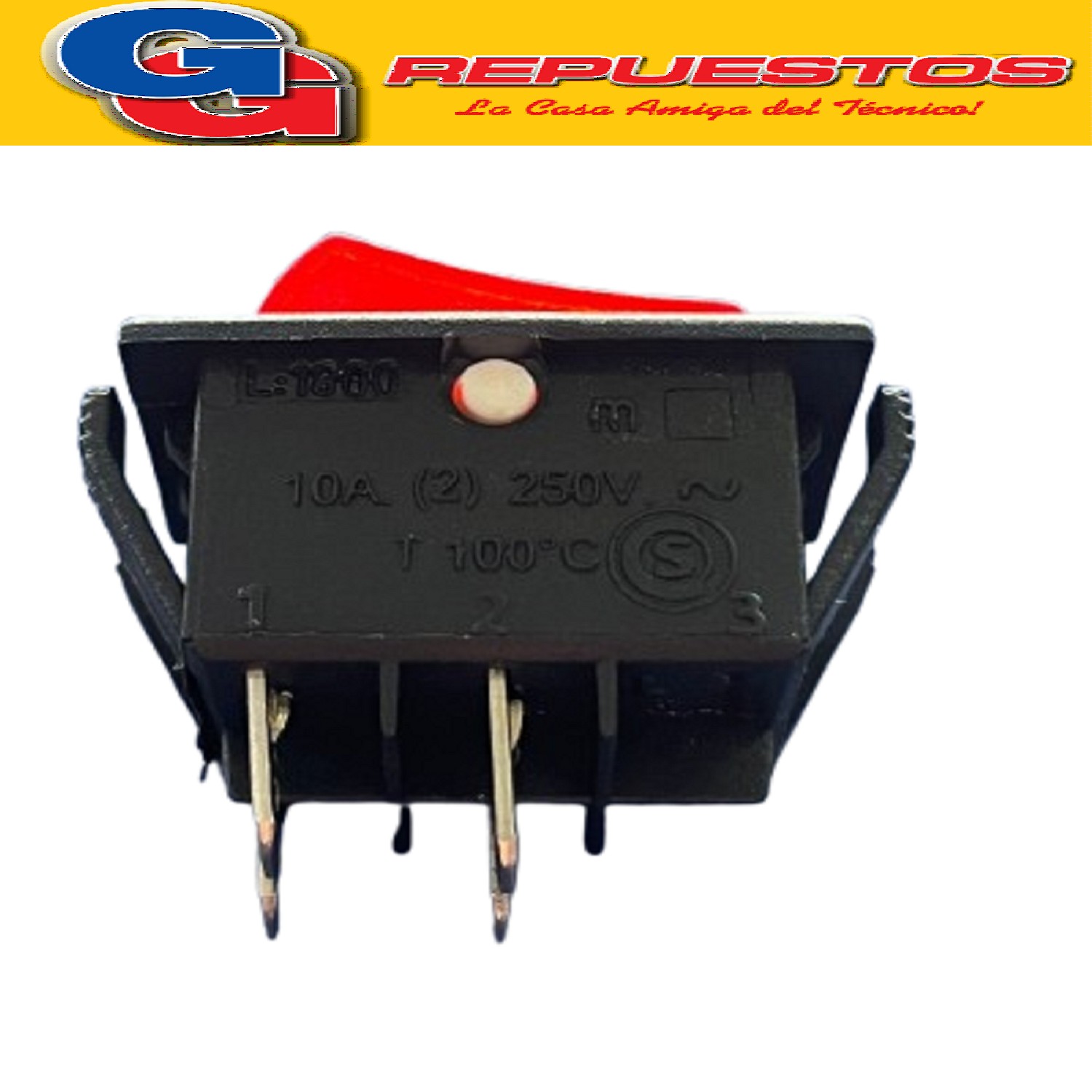 LLAVE TECLA 4 CTOS 15A 250 V C/NEON CONTACTOS DE PLATA