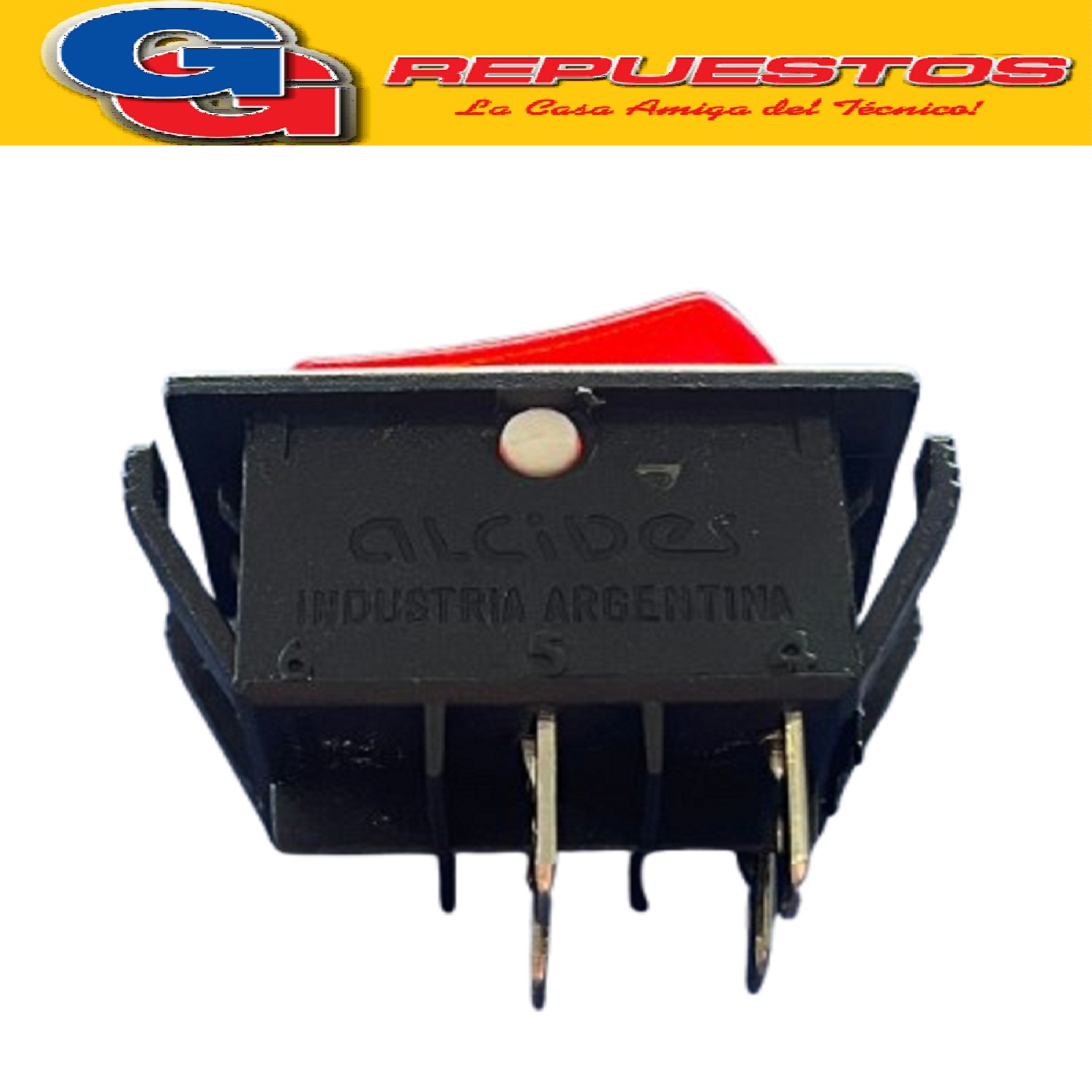 LLAVE TECLA 4 CTOS 15A 250 V C/NEON CONTACTOS DE PLATA