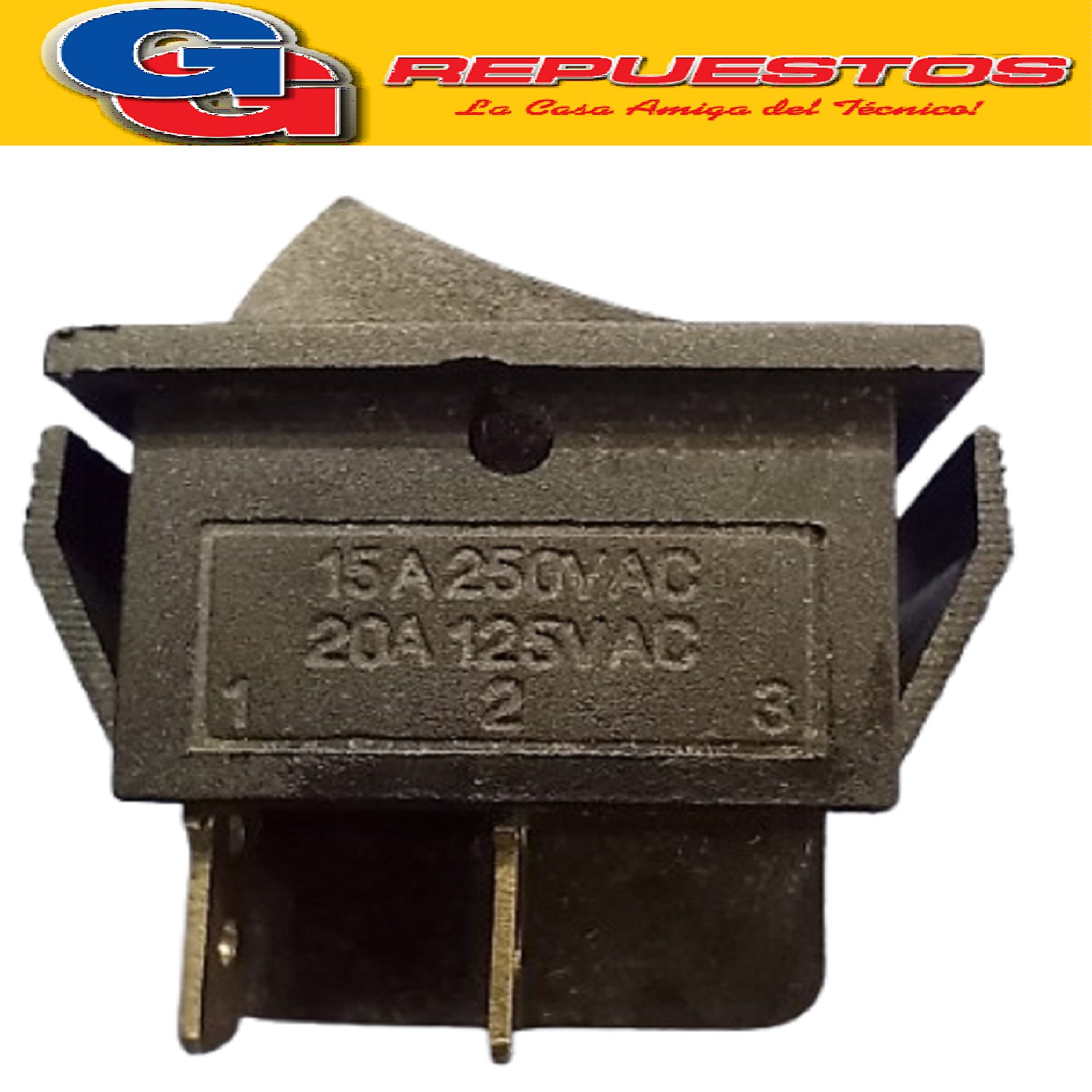 LLAVE TECLA 4 CTOS 15 A 250 V NEGRA IMPORTADA BIPOLAR