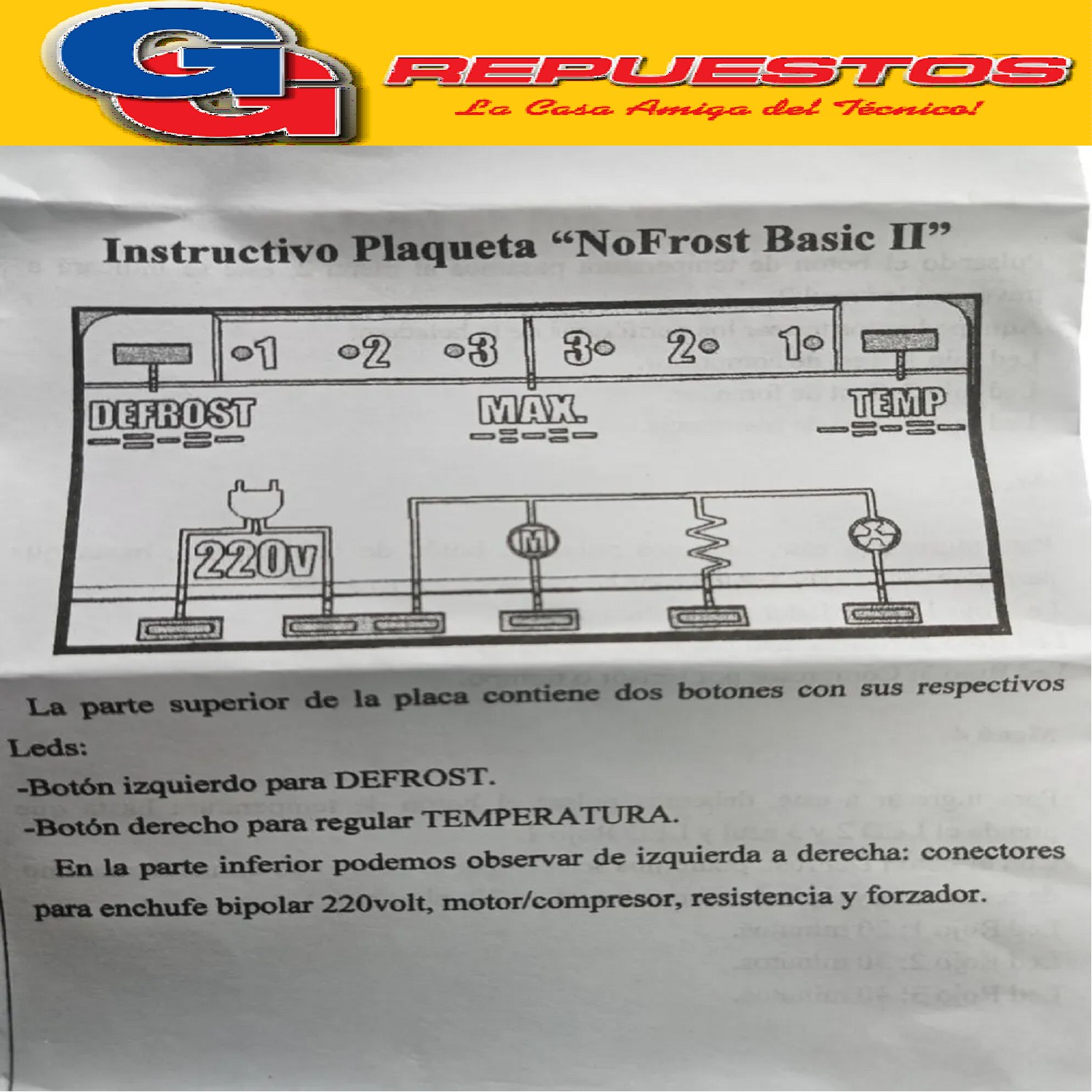 PLAQUETA UNIVERSAL PARA HELADERAS NO FROST MC PLACA  ELECTRO NICA BASIC