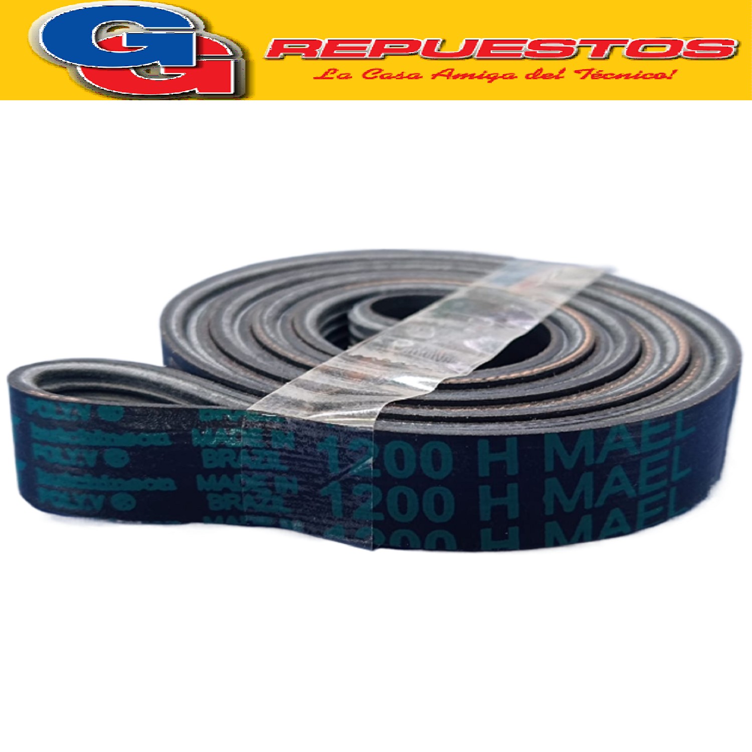 CORREA POLY-V 1200 J8 ELASTICA HUTCHINSON  PARA DREAN GOLD 1 910 ORIGINAL 701030111 PARA CANDY CT 106/12-CTF816/12-CTG856/12S-CTY8546/12S-CT105/12S-CTS102-CTI910-  tecniche: albero altezza mm. 1 60 Sviluppo mm. 1200 N.ro denti 8 Passo mm. 3 Cod. fabbric