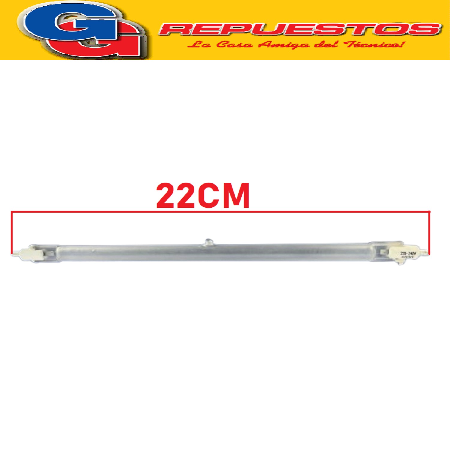 TUBO HALOGENO PARA ESTUFA 22cm de largo
